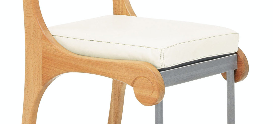 Oak / Steel / White Leather