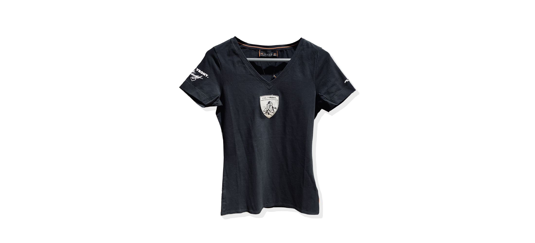 The classic Chez Vrony black T-shirt in collaboration with KJUS